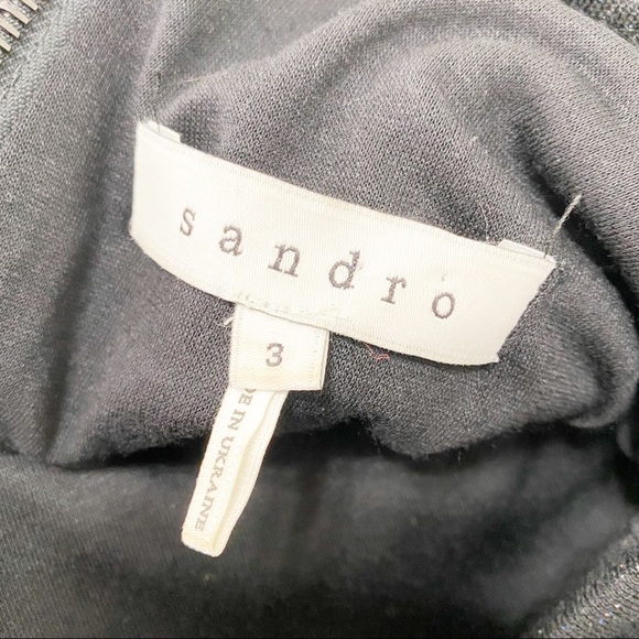 Sandro Textured Knit Metallic Mini Dress L - Picture 6 of 6